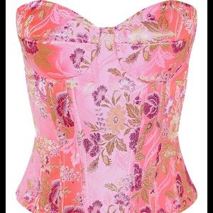 Pink Oriental Satin Corset